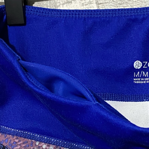 Zella blue floral LIVE IN Leggings pants medium - Picture 7 of 8